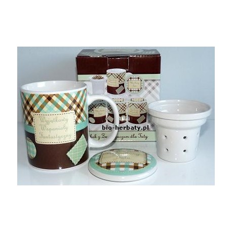 Kubek ceramiczny z zaparzaczem "UKOCHANY TATA", 300 ml